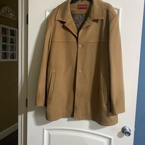 Mens XL MANTONI WOOL Men's Tan Jacket